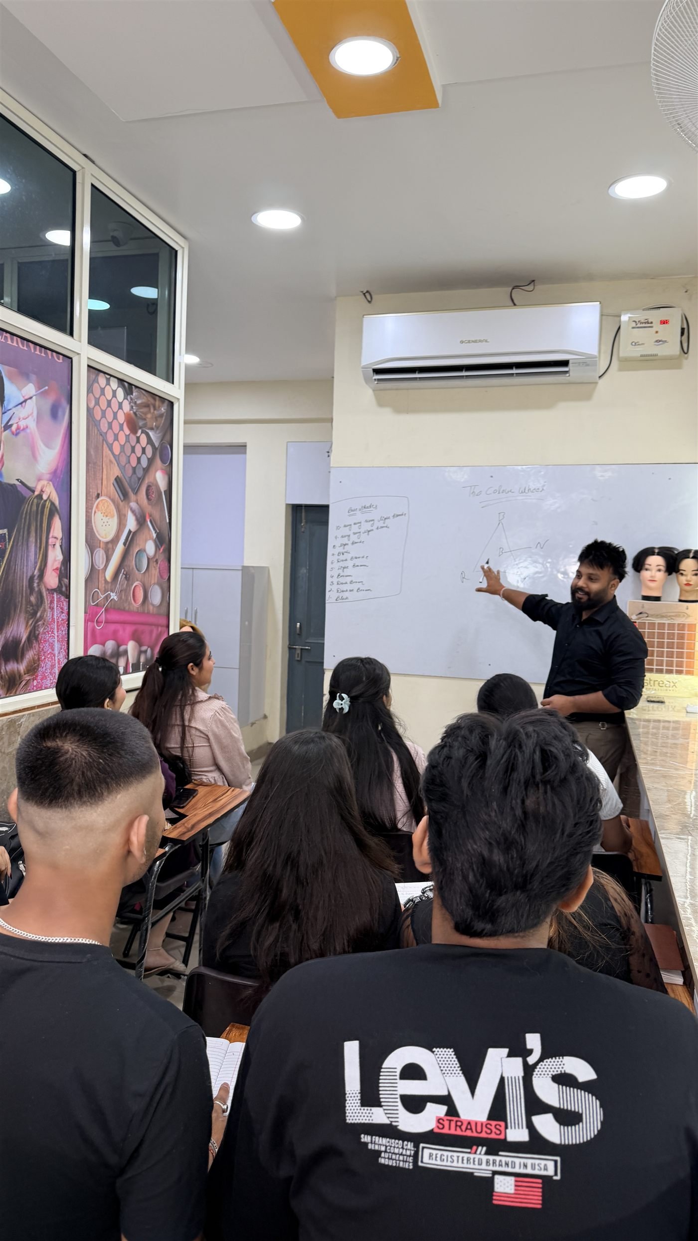 Beauty academy practical session